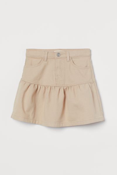Flounced Twill Skirt | H&M (US)