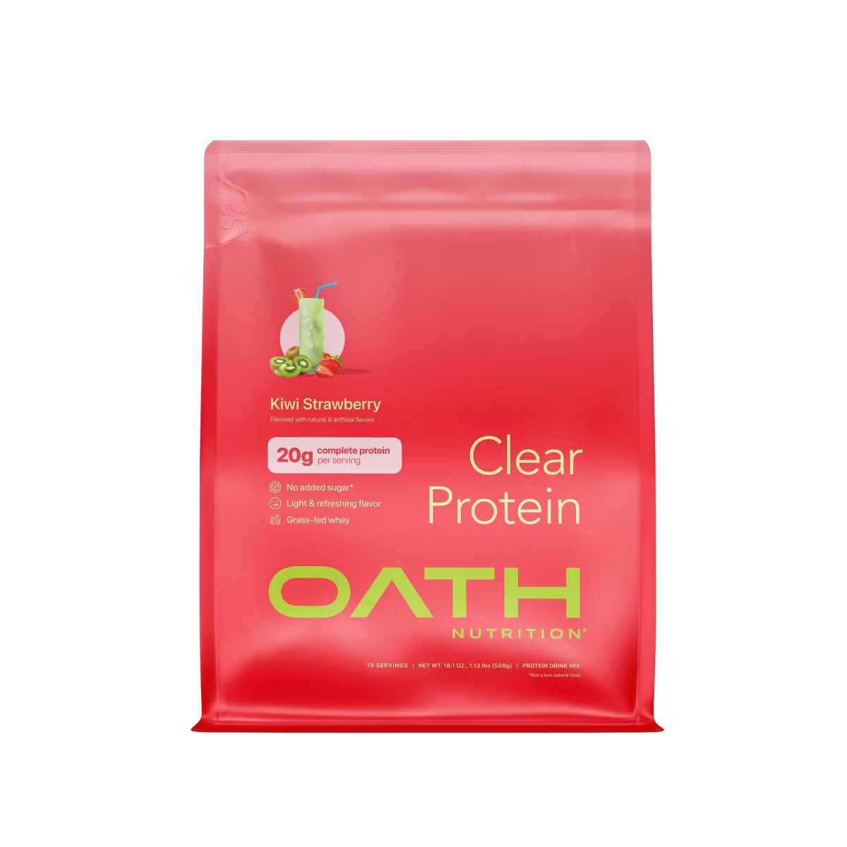 Oath Nutrition Clear Protein Powder - Kiwi Strawberry - 18 Servings: Whey Isolate, 20g Protein | Target