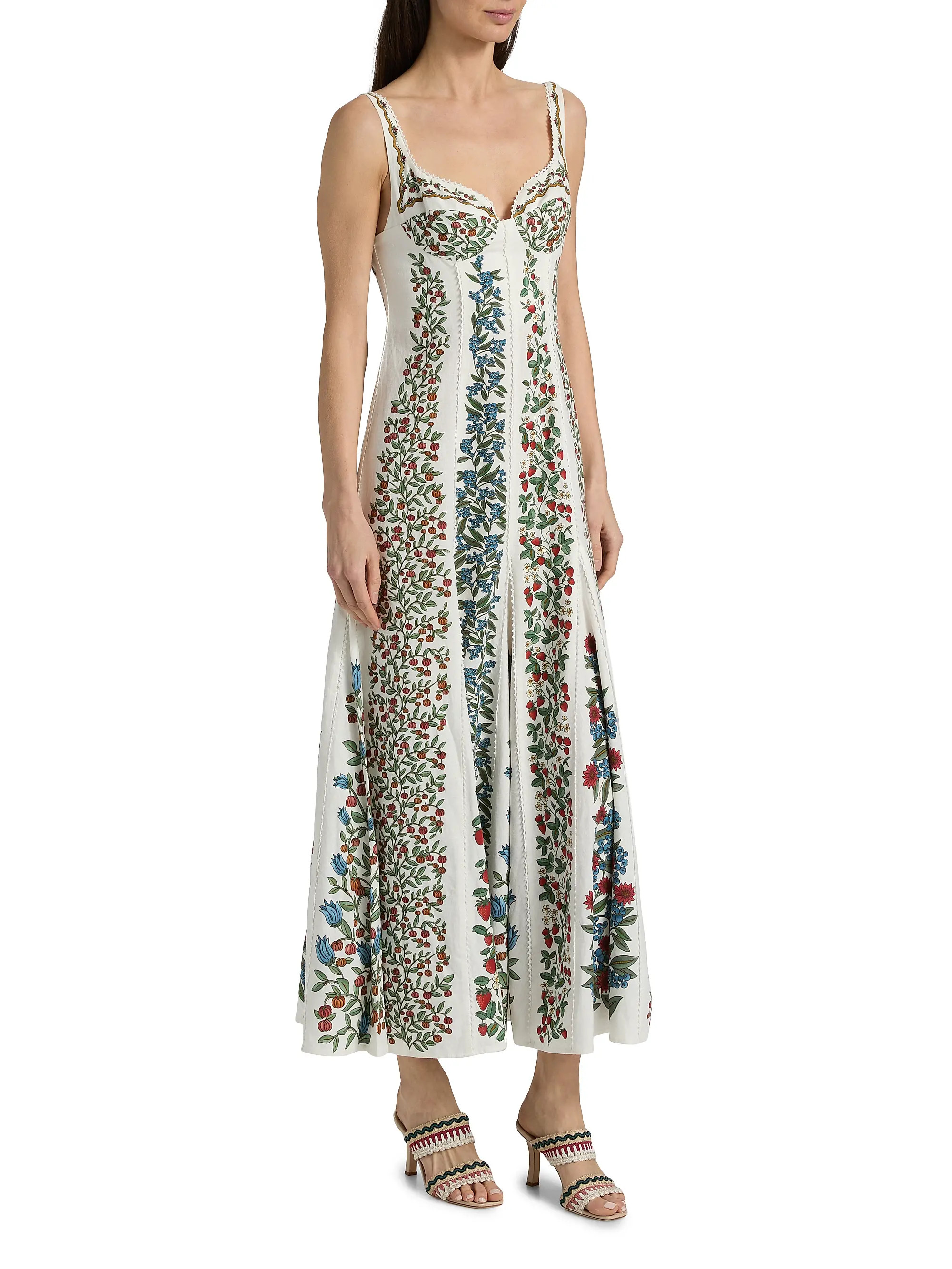 Farm Rio Fruit Beauty Floral A-Line Maxi Dress | Saks Fifth Avenue | Saks Fifth Avenue