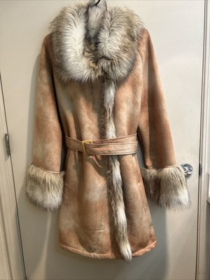 Tasha Polizzi Faux Fur Coat Large Tan | eBay US