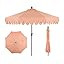 JONATHAN Y UMB1002D Tracy 9 ft. Classic MidCentury Scalloped Fringe Market Patio Umbrella with Au... | Amazon (US)