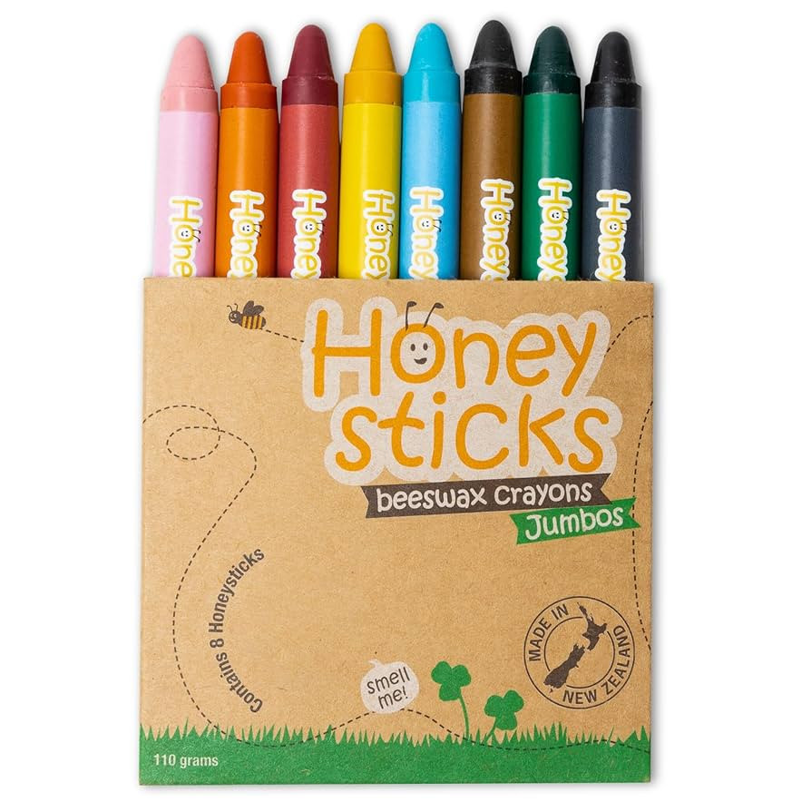 Honeysticks Jumbo Crayons (8 Pack) - Non Toxic Crayons - 100% Pure Beeswax and Food Grade Colors ... | Amazon (US)