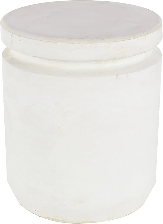 Deco 79 Fiber Clay Foot Stool 15"W, 17"H, white | Amazon (US)