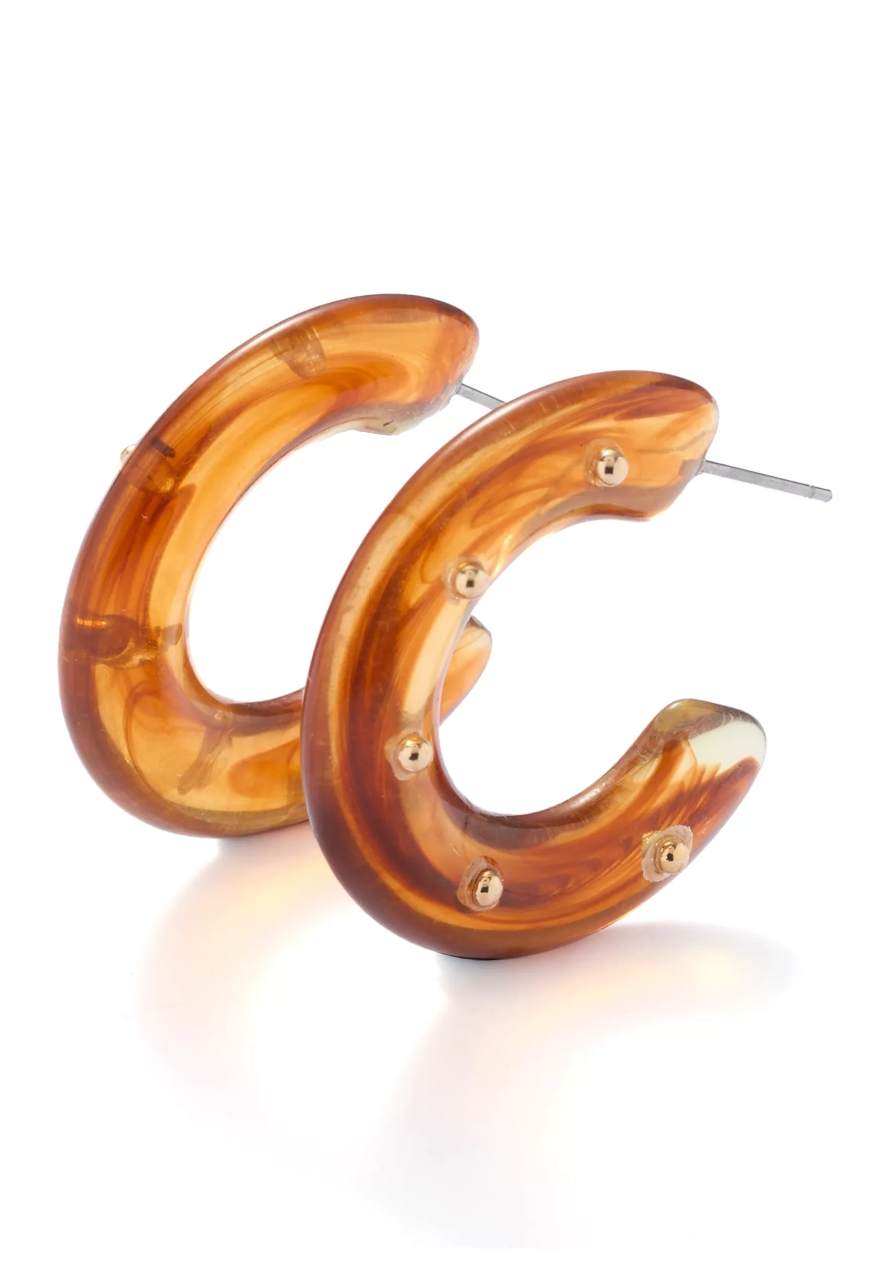 Brown C Hoop Earrings | Belk