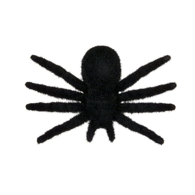 Halloween 7-in Length Black Flocked Spider, Outdoor Decor, Party Favors, by Way to Celebrate | Walmart (US)