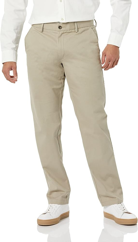 Amazon Essentials Men's Straight-Fit Wrinkle-Resistant Flat-Front Chino | Amazon (US)