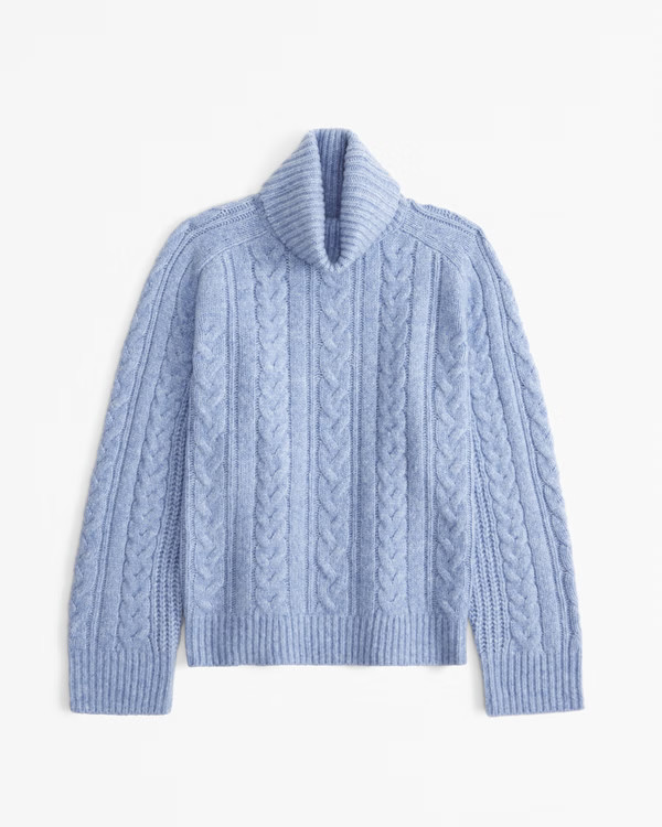 Women's Cable Knit Turtleneck Sweater | Women's Tops | Abercrombie.com | Abercrombie & Fitch (US)