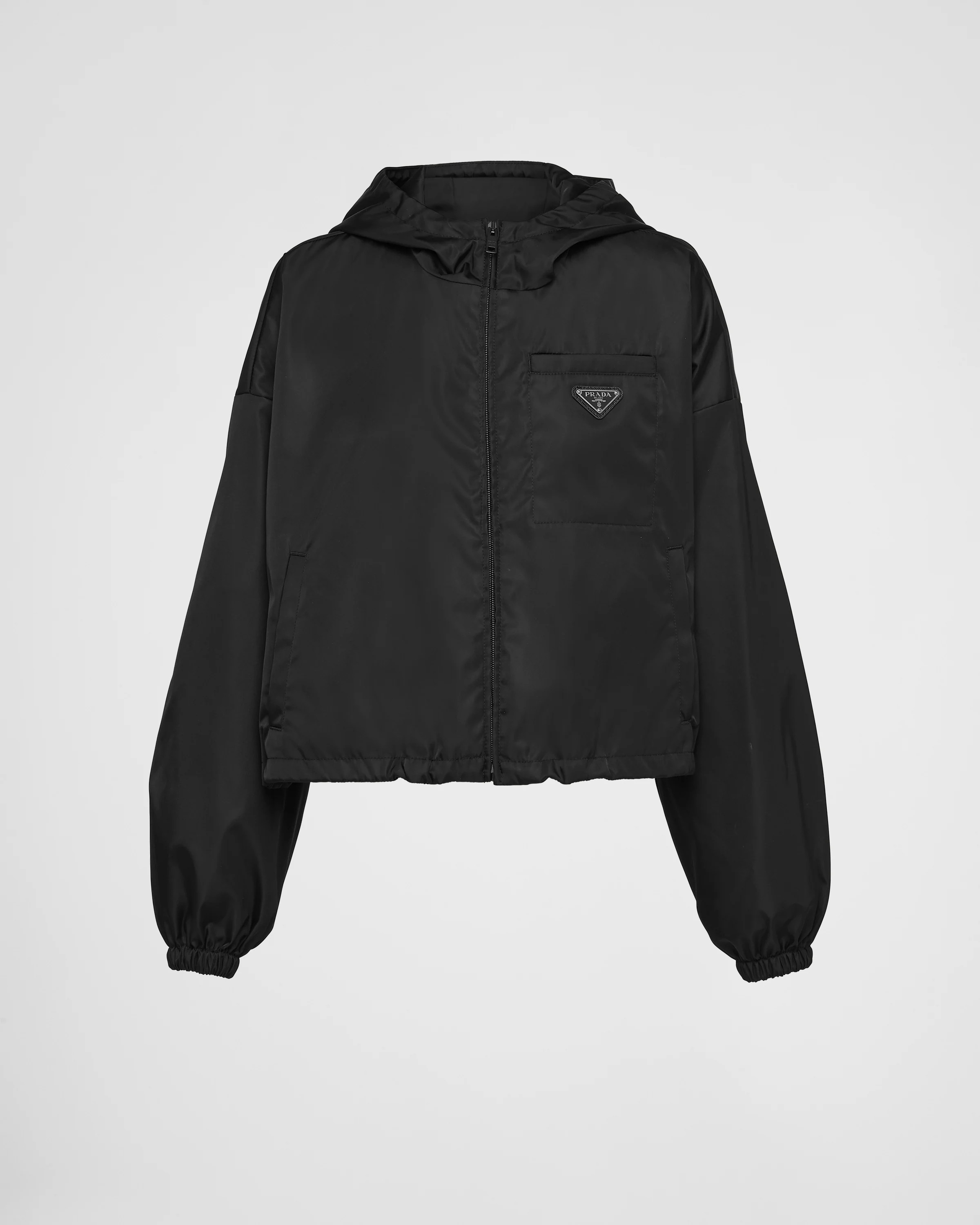 Black Re-nylon Cropped Jacket | PRADA - United States | Prada US