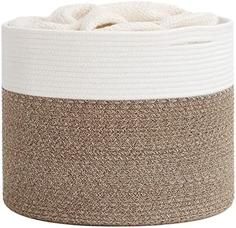 Goodpick Large Cotton Rope Basket 15.8"x15.8"x13.8"-Baby Laundry Basket Woven Blanket Basket Nurs... | Amazon (US)