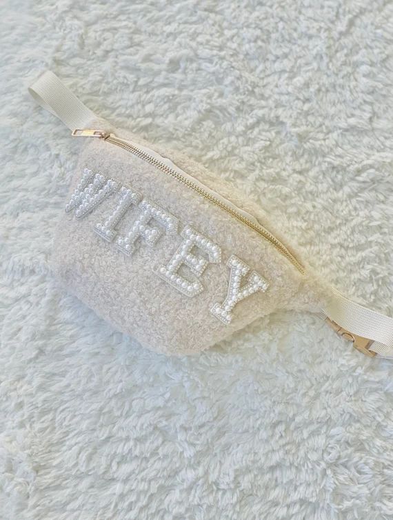 WIFEY Creamy White Sherpa Fanny Pack | Etsy | Etsy (US)