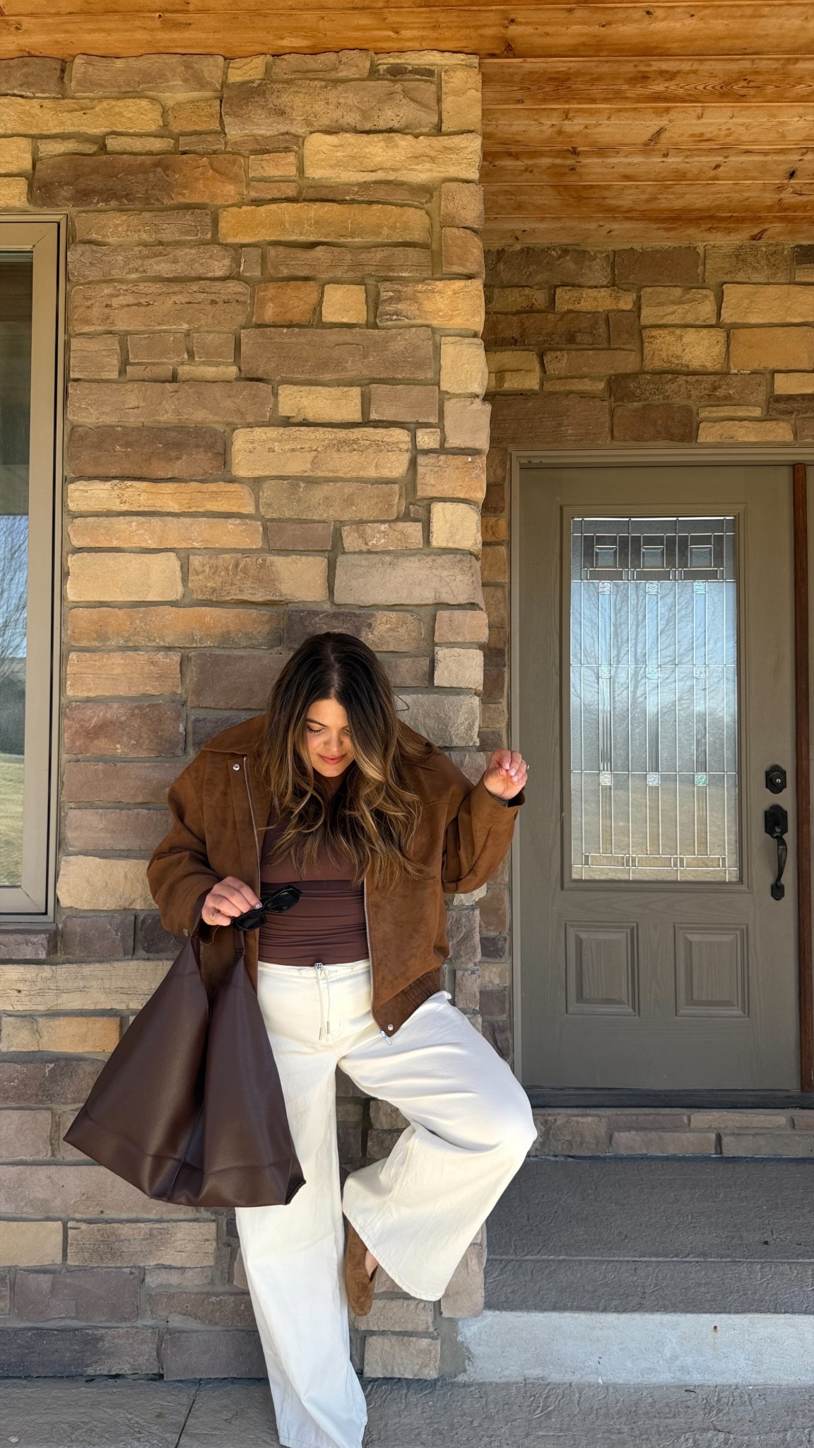 Spring ootd with white denim! 

Walmart white jeans size XL, skims inspired tank from Amazon says XL and suede bomber jacket xl
￼Midsize size 14 casual outfit

#LTKMidsize #LTKSaleAlert #LTKSpringSale