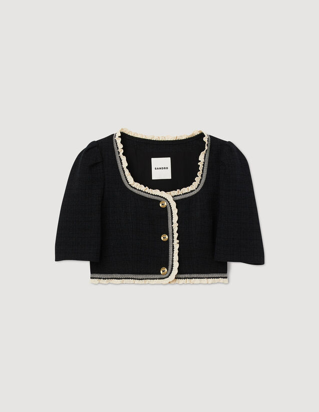 Tweed cropped top | Sandro-Paris US