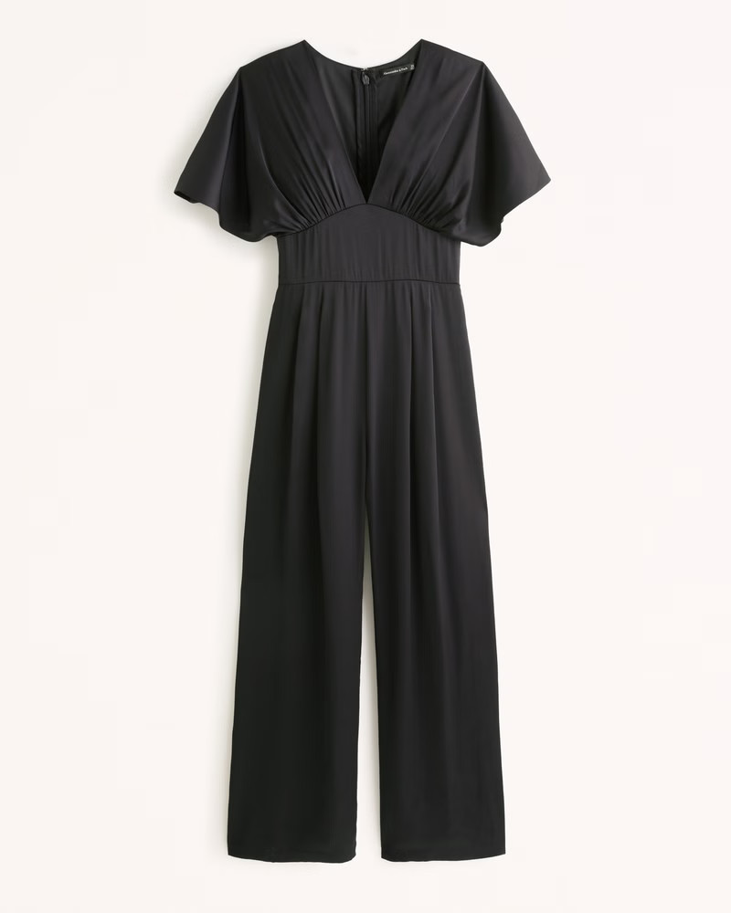 Angel Sleeve Satin Jumpsuit | Abercrombie & Fitch (US)
