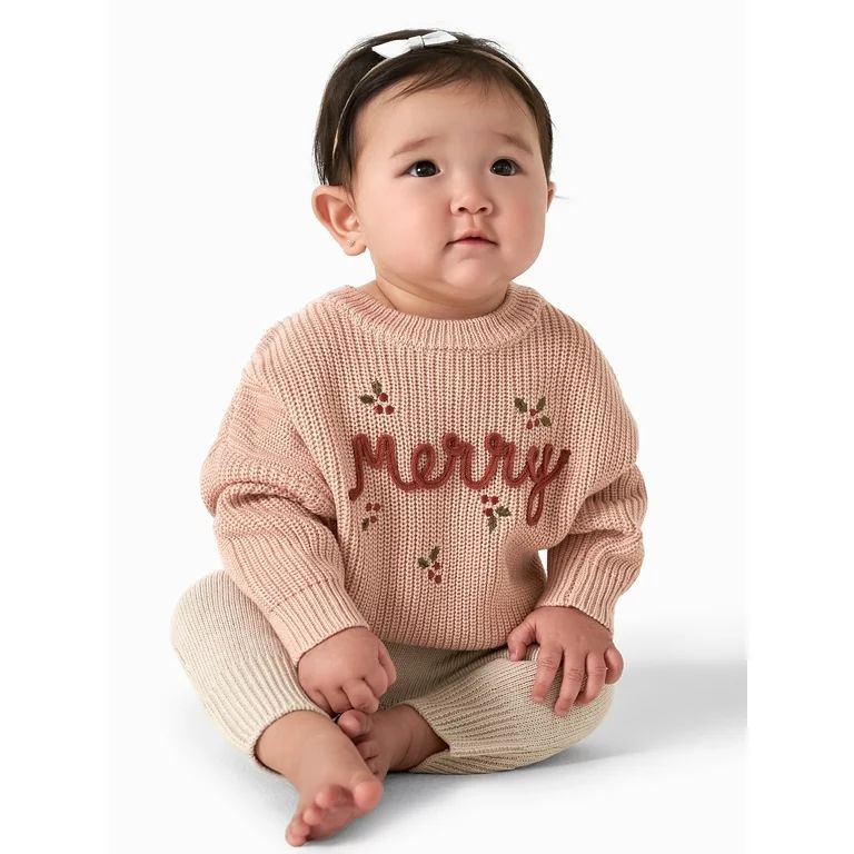 Modern Moments by Gerber Baby Girl Matching Sister Sweater, Sizes 0/3M-18M | Walmart (US)