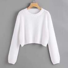 Loose Fit Crop Sweater | SHEIN