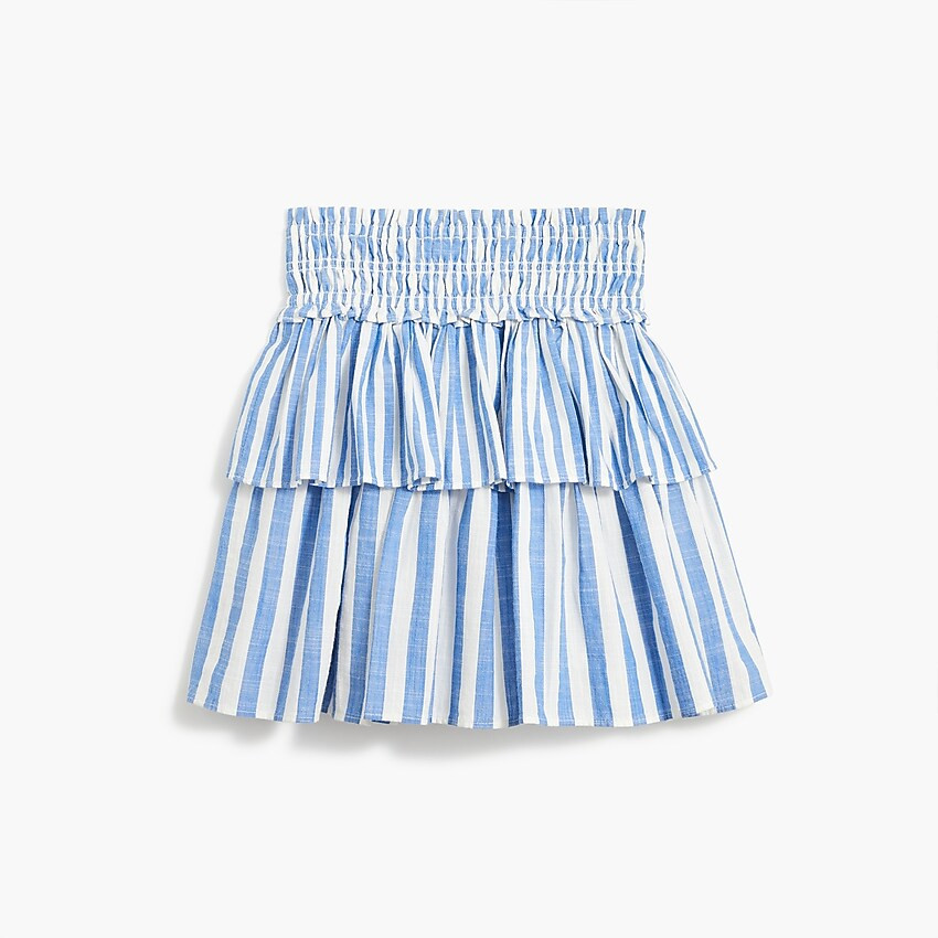 Girls' tiered pull-on skirt in stripe | J. Crew US