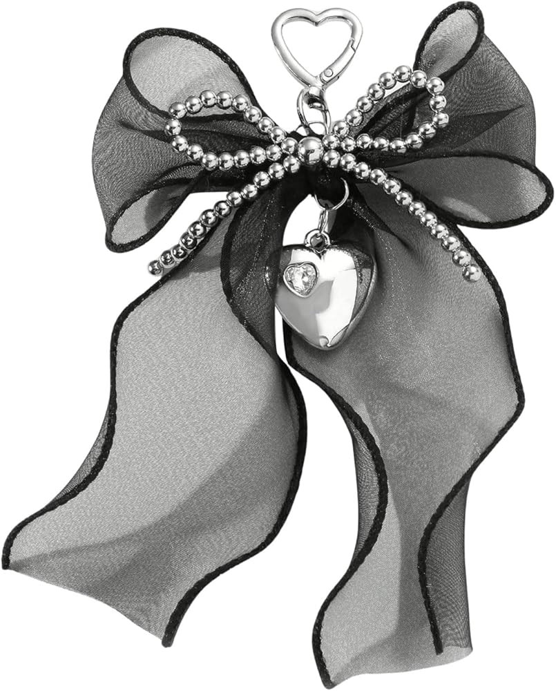 MakeMeChic Women's Leopard Print Ribbon Bow Knot Key Chain Metal Y2K Retro Bag Charms Accessories | Amazon (US)