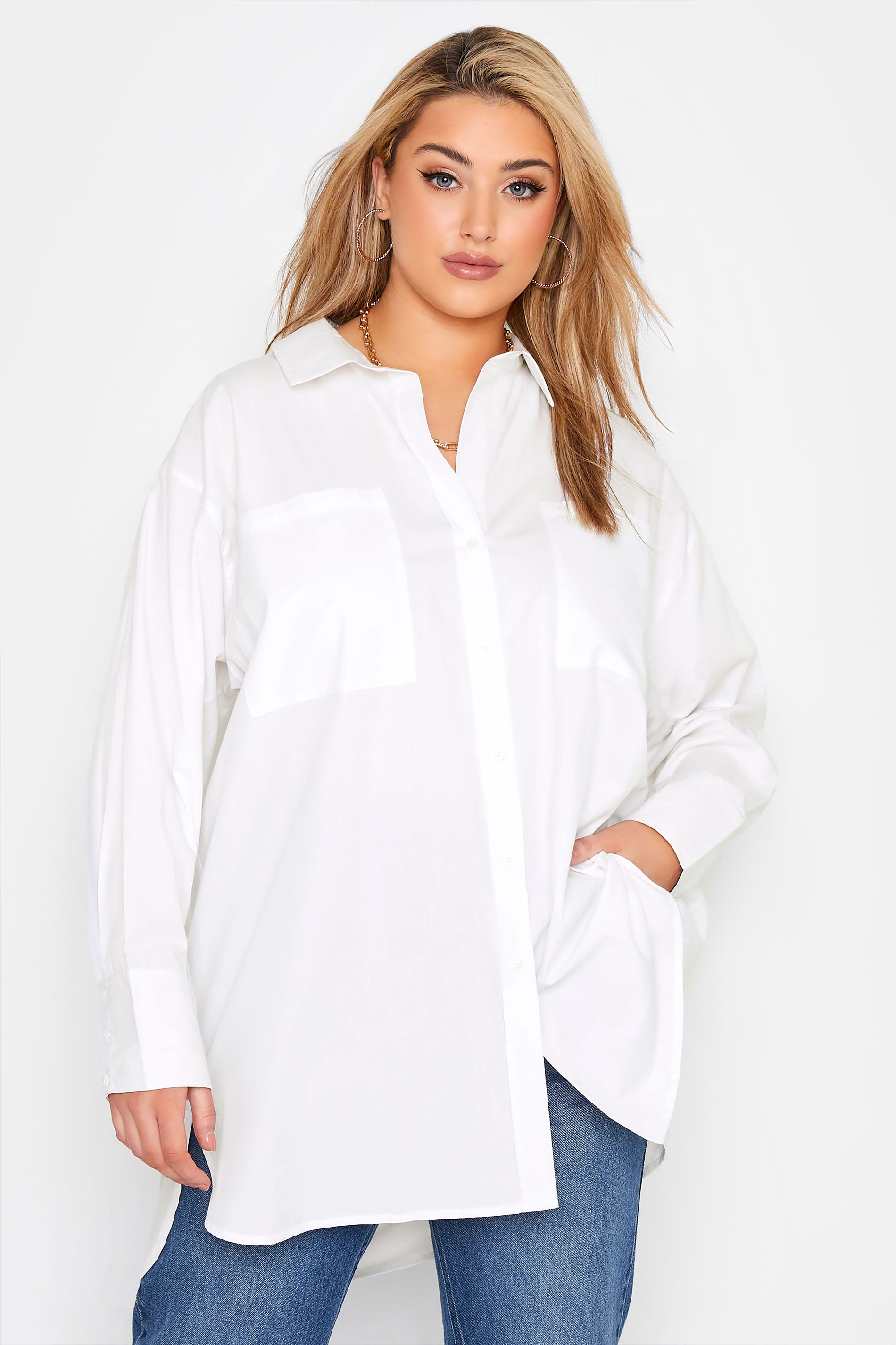 LIMITED COLLECTION Plus Size White Oversized Boyfriend Shirt | Yours Clothing UK