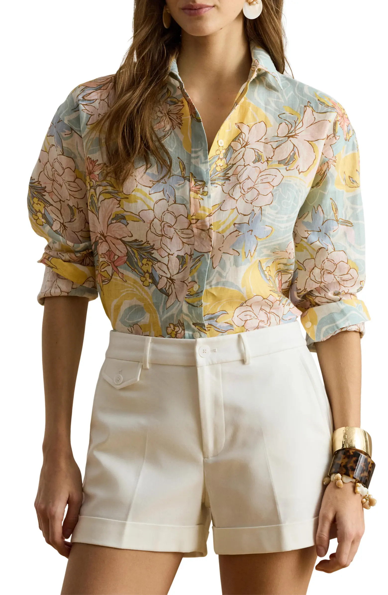 Floral Print Linen Shirt | Nordstrom