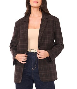 Plaid Print Menswear Long Sleeve Blazer Jacket | Dillard's