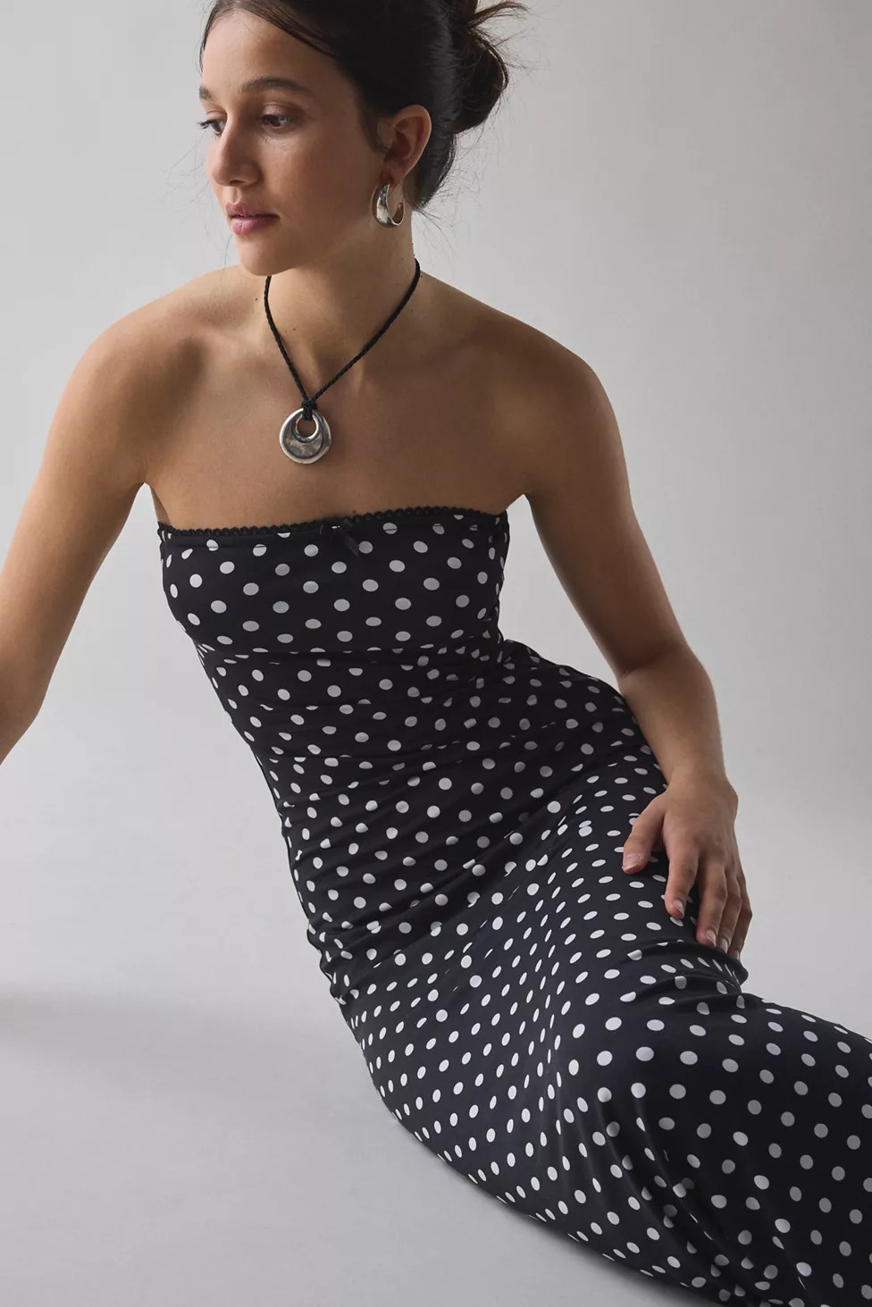 UO Alexis Printed Knit Strapless Tube Maxi Dress | Urban Outfitters (US and RoW)