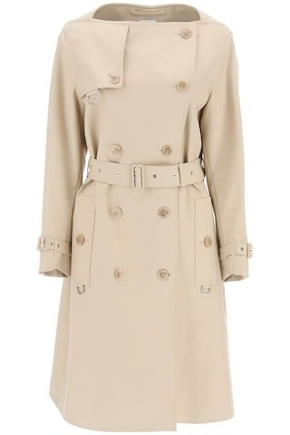 BURBERRY TRENCH COAT WITH BOATNECK 6 Beige Cotton | Residenza725 US