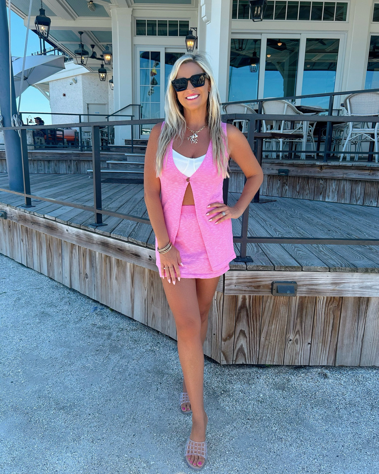 Serving strawberry sorbet by the sea 🍓🌊💗 This matching set is the definition of easy summer style - cute enough for brunch, comfortable enough for a full day of exploring the coast, and bright enough to turn heads wherever you wander. ✨

#LTKootd #LTKTravel #LTKSwim