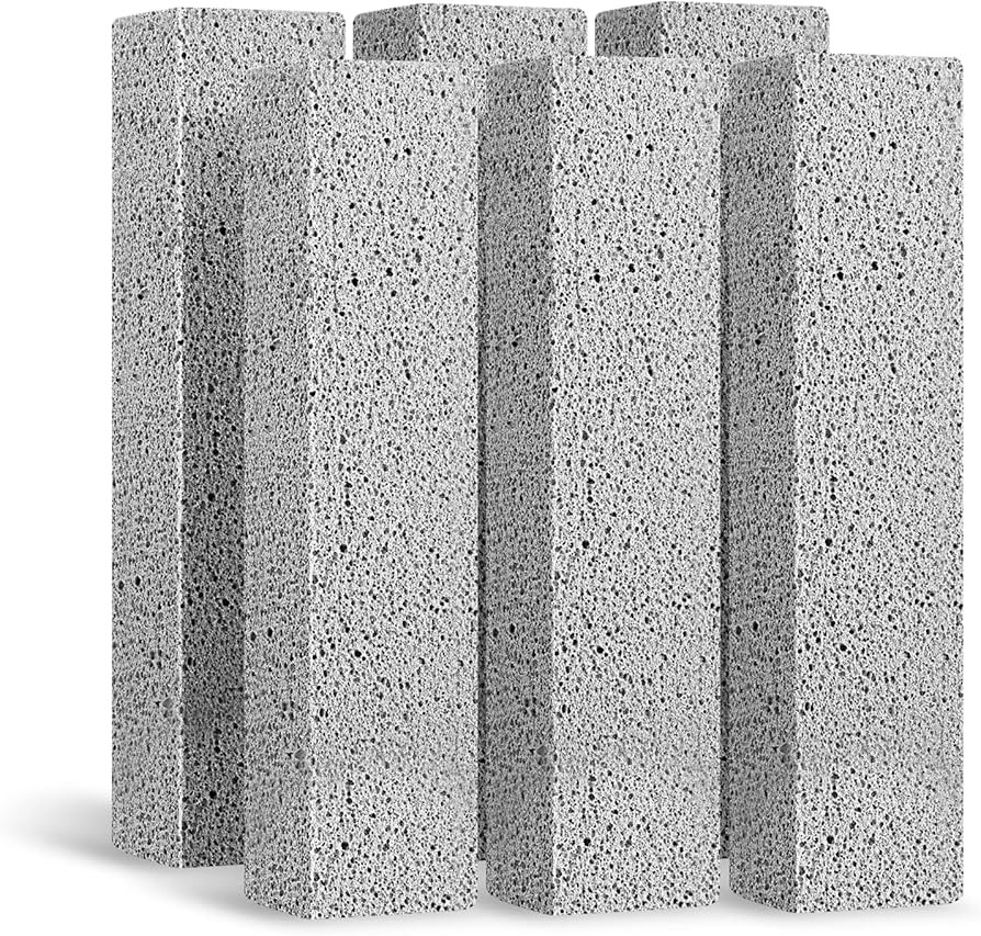 6Pack Pumice Stone for Toilet Cleaning Bowl Stick,Powerfully Cleans Hard Water Rings, Calcium Bui... | Amazon (US)