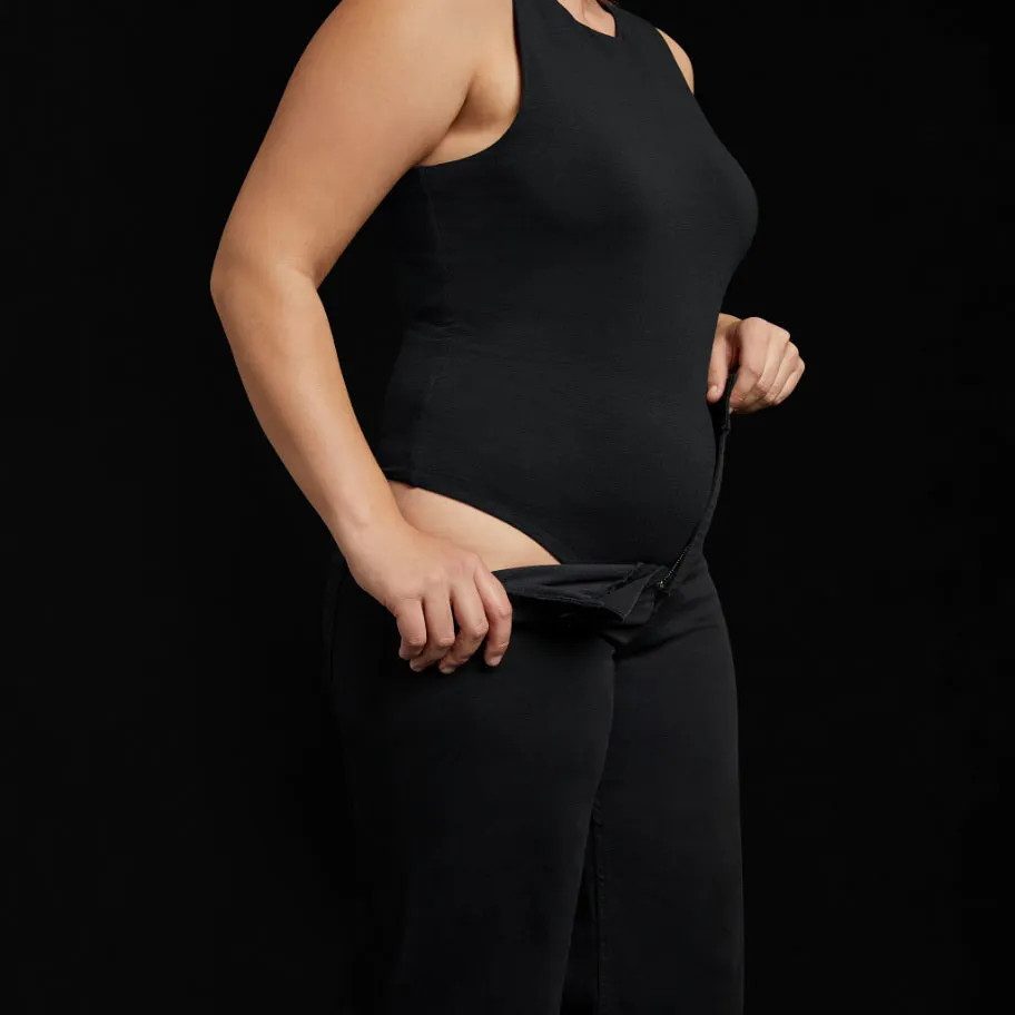 Classic Crew Tank Bodysuit | Black - nuuds | nuuds