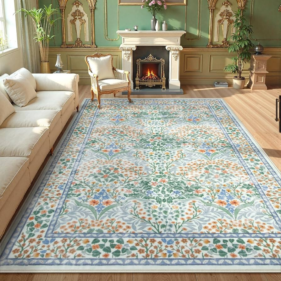 Lahome Washable Rugs 8x10, Soft Green 8x10 Rugs for Living Room Bedroom | Amazon (US)