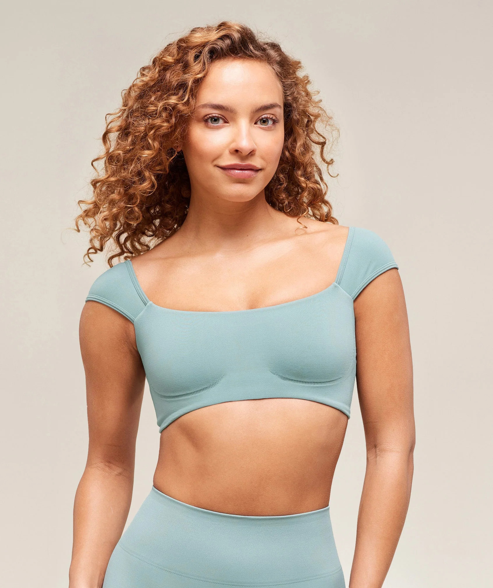 Gymshark Soft Sculpt Cap Sleeve Bralette - Rest Blue | Gymshark US