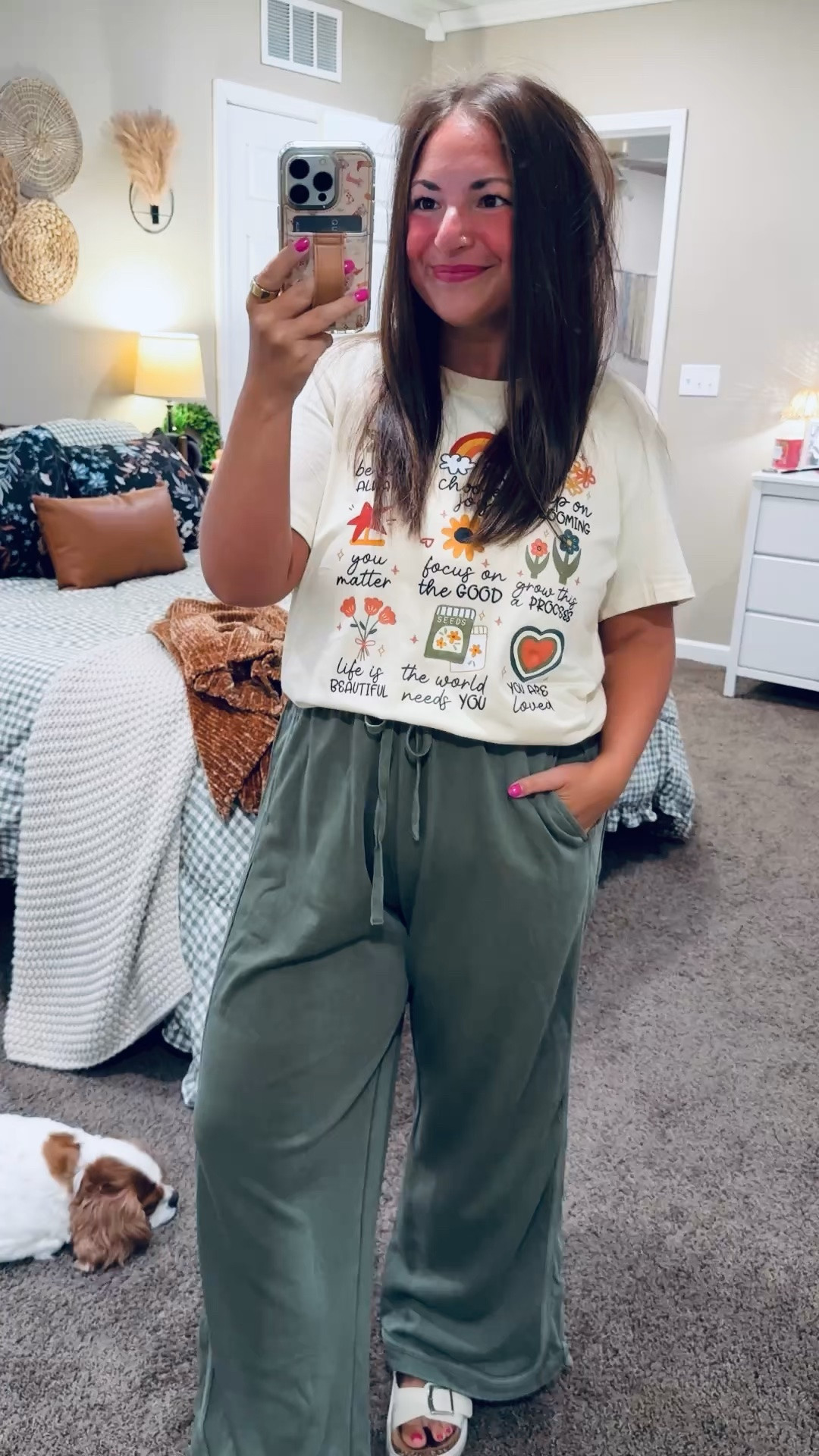 The sweetest Amazon tee filled with positive reminders! 🌼 Such a fun and encouraging option for the classroom! 🧡


sandals: sold out, but linking similar options below!
pants: fit oversized // wearing a large
tee: fits true to size // wearing a large (mine had a typo on it) 

 #LTKootd #LTKMidsize #LTKWorkwear