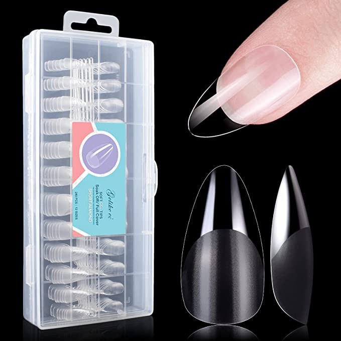 Gelike EC False Nail Tip Kit, Soft Gel Full Cover for Soak Off Nail Extensions, Clear Gelly Tips ... | Amazon (US)