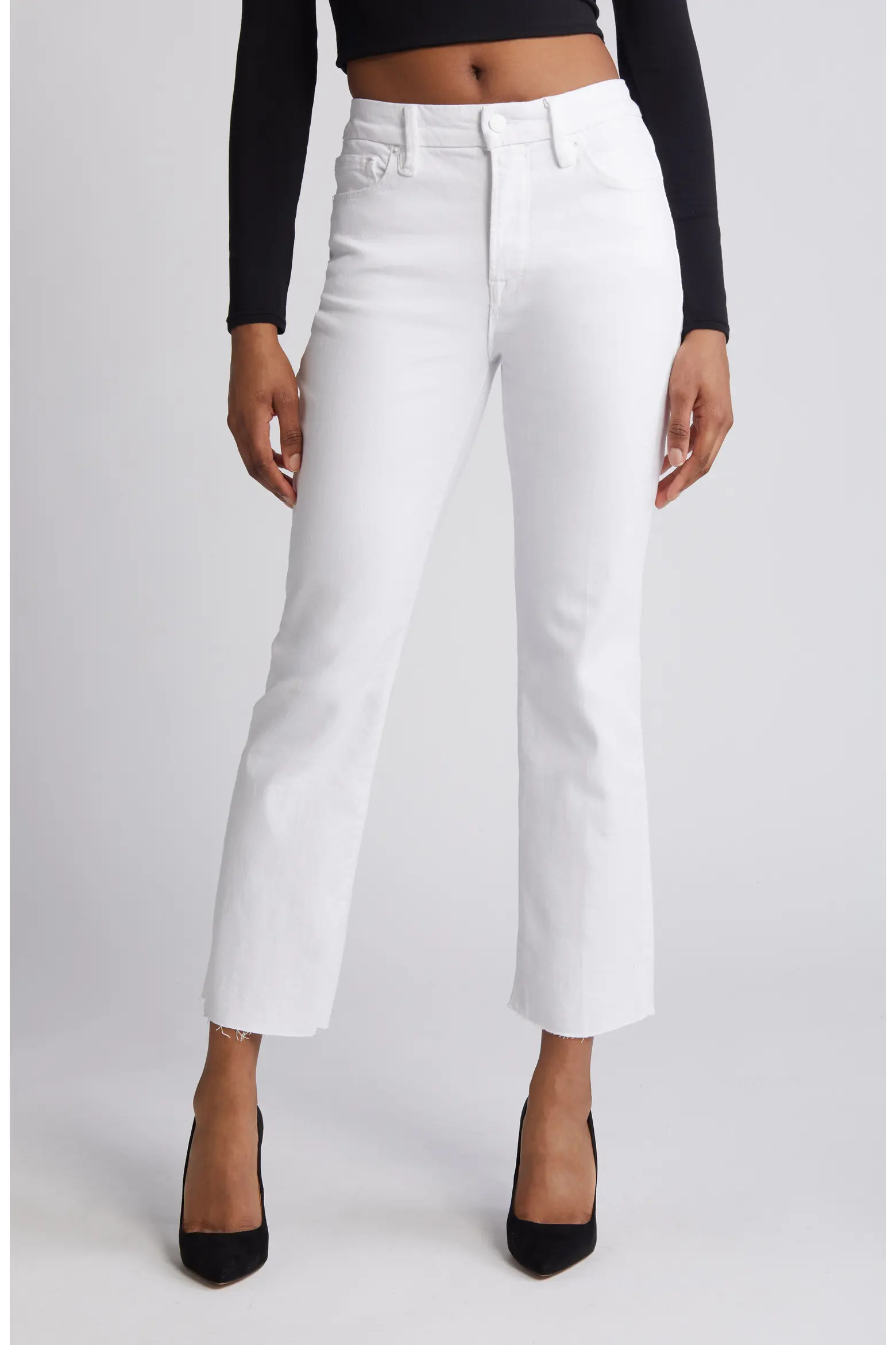 Good Straight High Waist Raw Hem Straight Leg Jeans (Women) | Nordstromrack | Nordstrom Rack