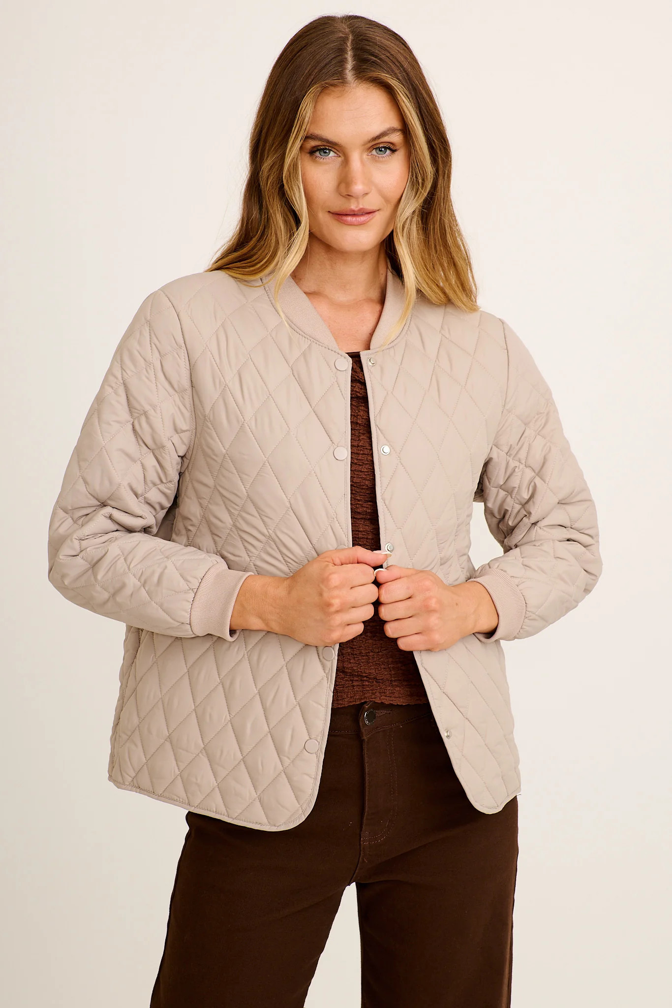 Wyoming Quilted Jacket in Beige 10 | St.Frock AU