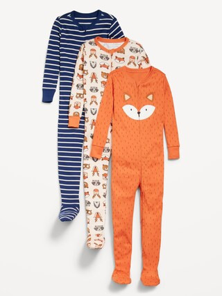Snug-Fit 2-Way-Zip Footed One-Piece 3-Pack for Toddler & Baby | Old Navy (US)