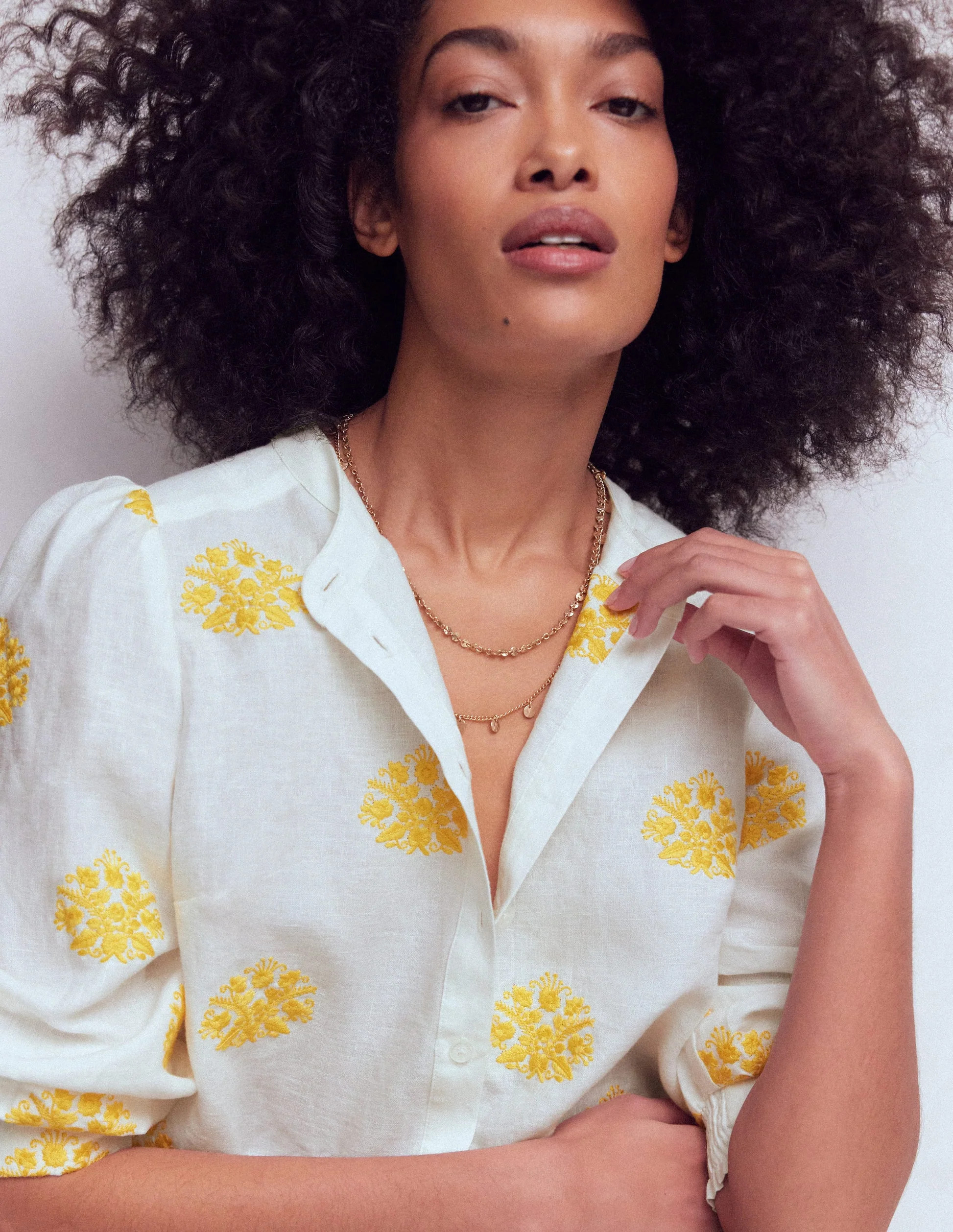 Hammered Disk Layered Necklace-Gold Colour | Boden (US)