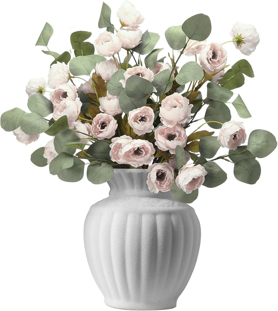 12 Pcs Spring Artificial Silk Peonies Stems Arrangements Flowers Set 6 Peonies Artificial Flowers... | Amazon (US)