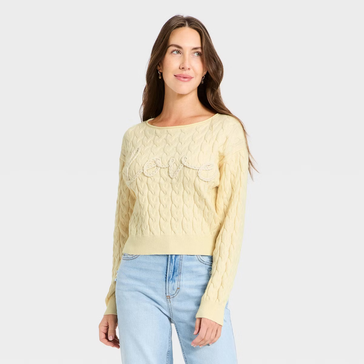Women's Cozy Wide Crewneck Love Pullover Sweater - Universal Thread™ | Target
