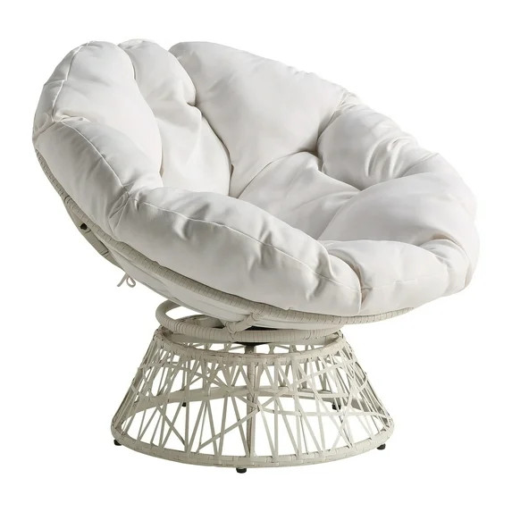 OSP Home Furnishings Papasan Gray Wicker Chair with Gray Cushion | Walmart (US)