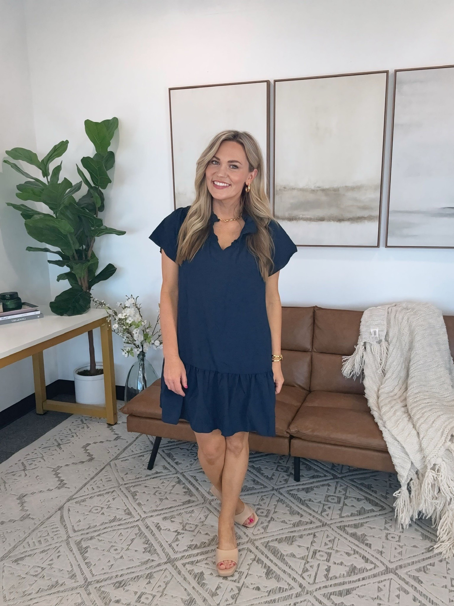 This navy dress is such an easy, throw on and go piece for spring and summer. I love the relaxed fit and ruffle hem, it is lightweight, comfortable, and still looks so put together. Perfect with sandals for an effortless everyday look.

navy dress outfit, spring dress women, casual summer dress, amazon fashion finds, everyday dress outfit, relaxed fit dress, ruffle hem dress, comfortable chic outfit, easy outfit ideas, warm weather style, audriedollins

#LTKootd #LTKSeasonal #LTKOver40