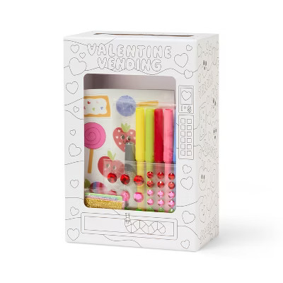 Valentine's Craft Embellished Vending Machine Classroom Exchange Box Coloring Activity Kit - Mond... | Target