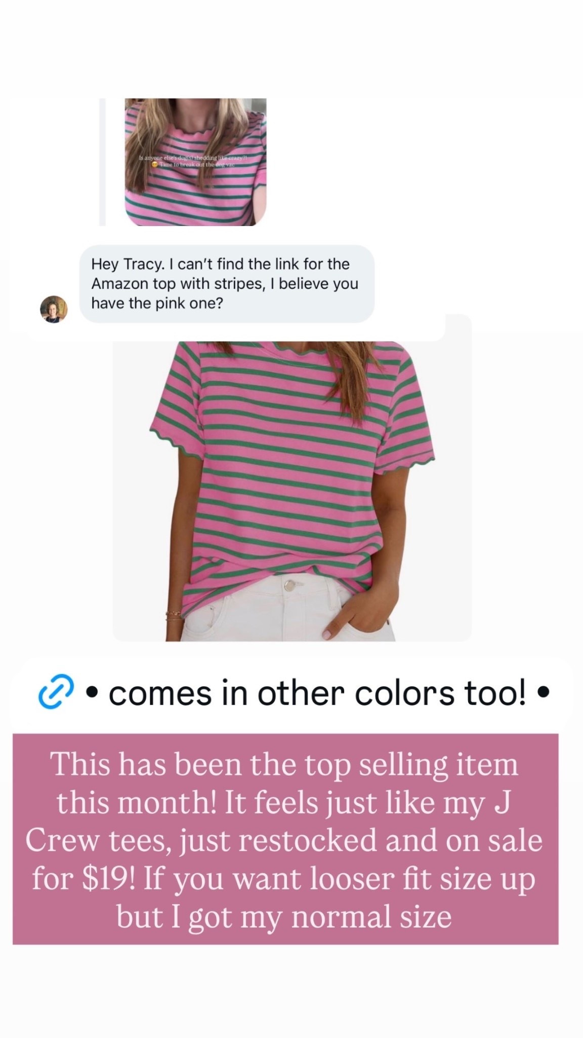 This has been the top selling item this month! It feels just like my J Crew tees, just restocked and on sale for $19! If you want looser fit size up but I got my normal size

#LTKSeasonal #LTKmomlife