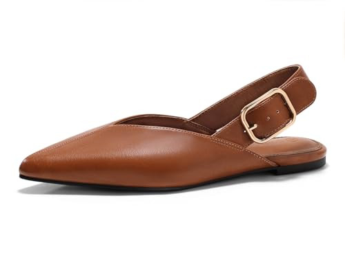 Coutgo Womens Flat Mules Closed Pointed Toe Slingback Slip On Flats Work Office Dress Sandal Shoe... | Amazon (US)