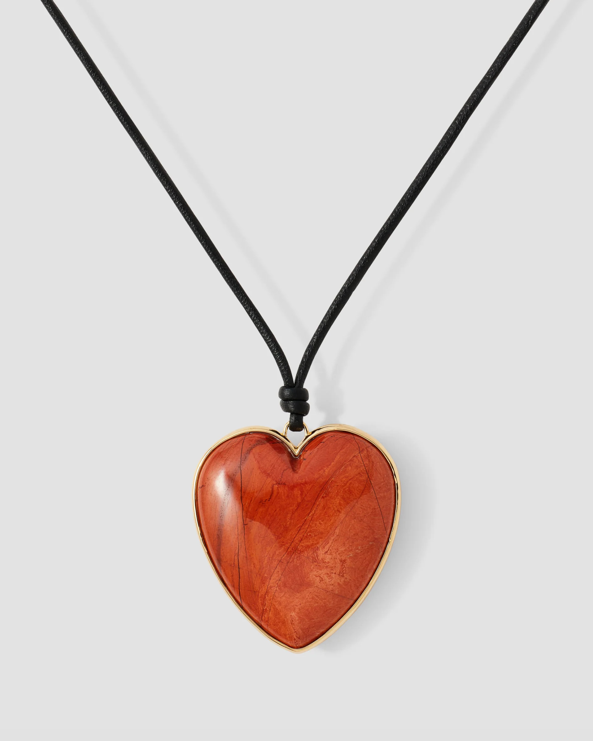 Semi-Precious Heart Leather Cord Necklace | Shop.app