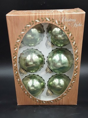 Details about   6 Vintage Green Designer Glass  ornaments Christmas by Krebs 2-1/2” | eBay US