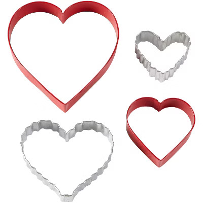 4pk Metal Heart Cookie Cutters - Wilton | Target