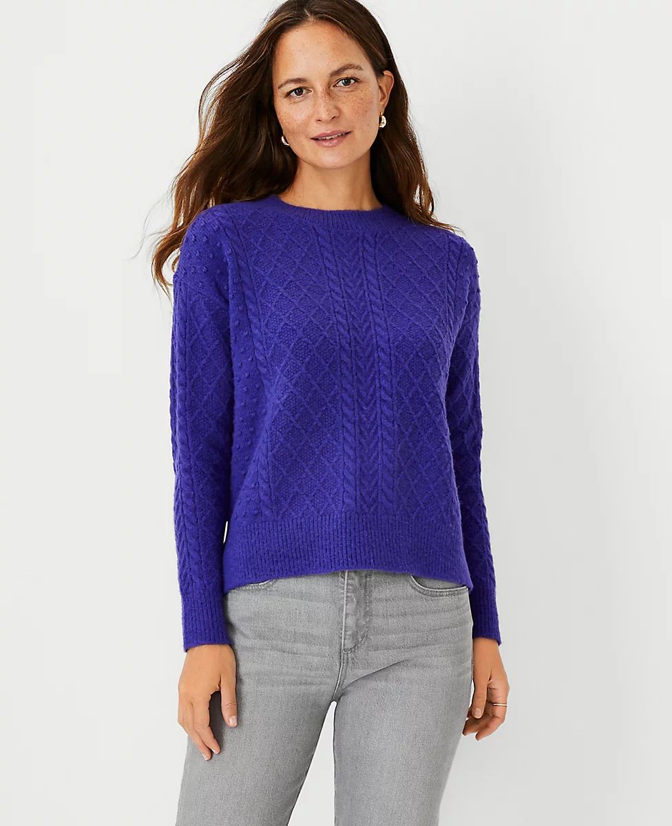 Mixed Cable Sweater | Ann Taylor (US)