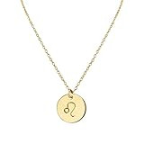 Handmade Leo Gold Zodiac Necklace for Women and Girls | Best July August Birthday Gift Pendant for M | Amazon (US)