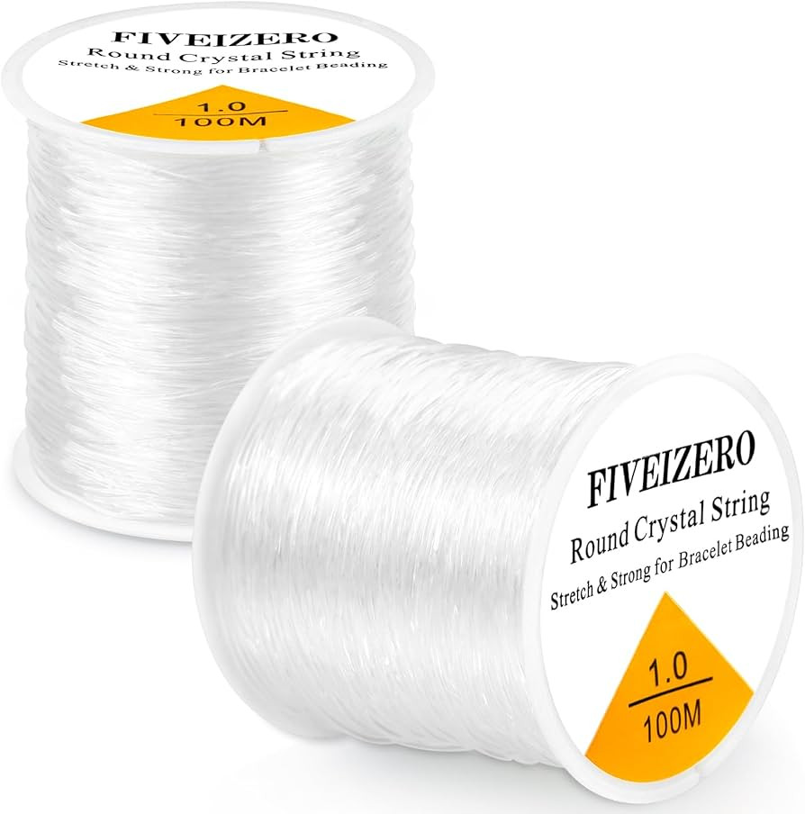 2 Rolls FIVEIZERO Elastic Bracelet String Cord, 0.4/0.5/0.6/0.7/0.8/1mm Round Crystal Elastic Str... | Amazon (US)